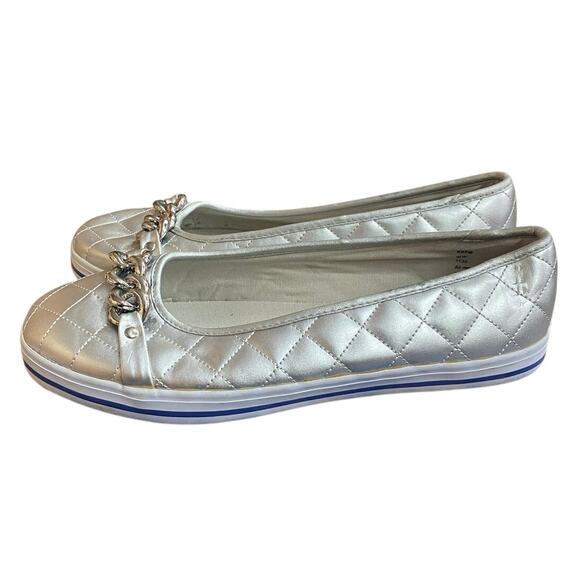 Avenue Cloud Walkers Katie Slip On Shoe Women's 9.5 Silver Quilted Flats Rubber - Picture 9 of 9